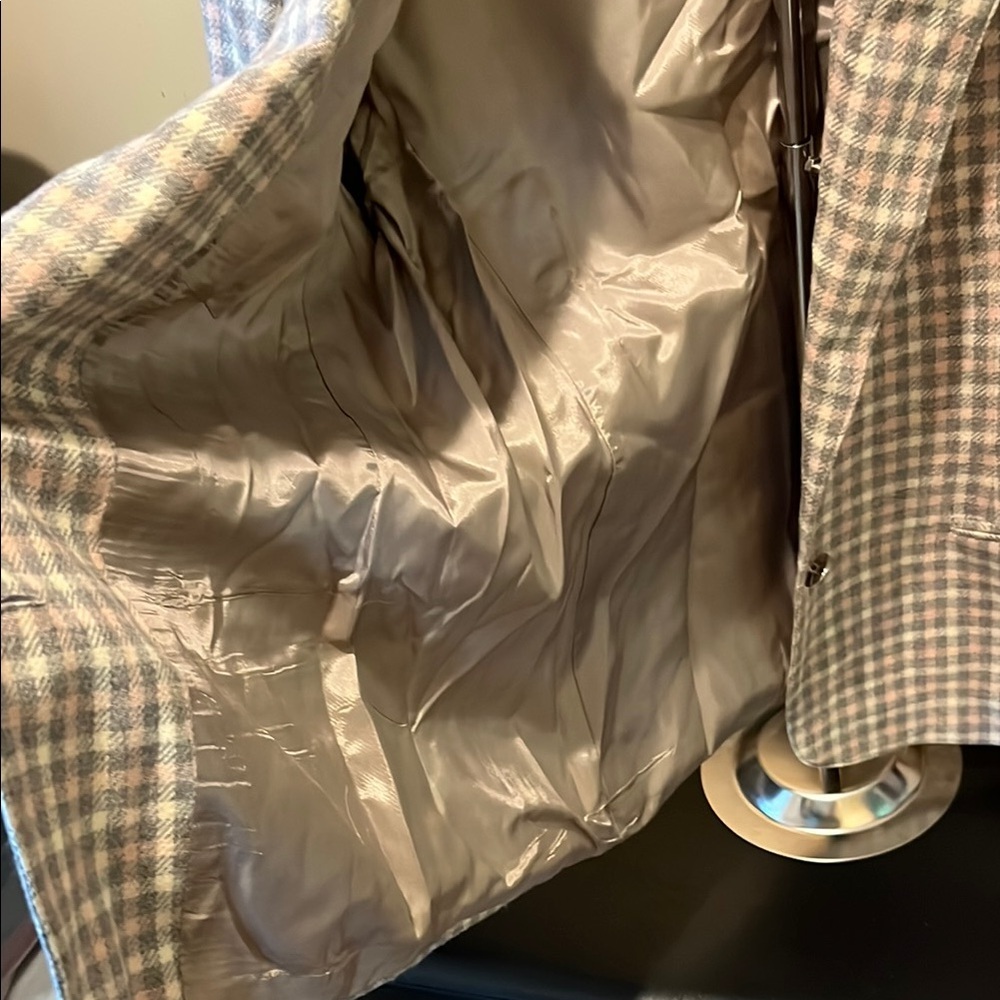 Haberdashery Checkered Blazer in Gray, Light Pink, and White - Picture 7 of 16